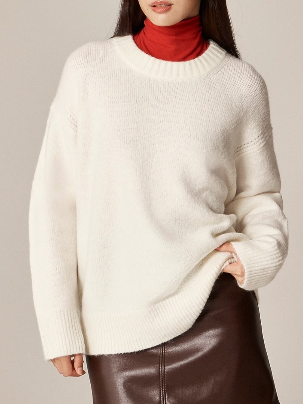 J crew ivory Relaxed crewneck pullover